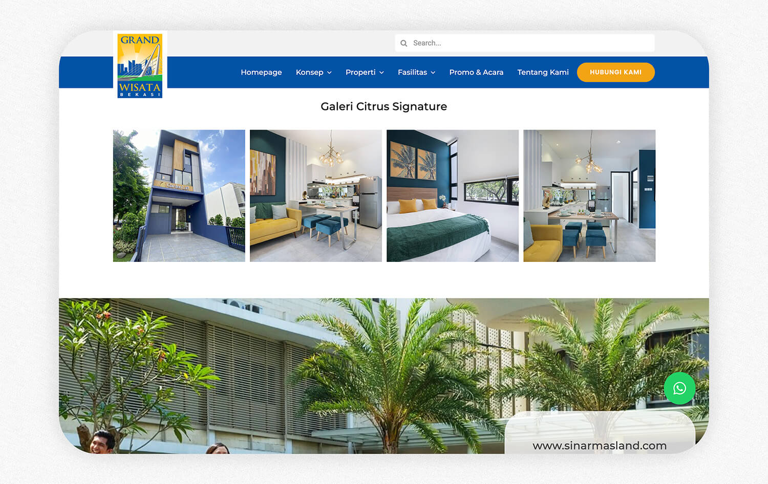 Portfolio Advanstudio - Grand Wisata Bekasi Property Sales | Profile & Catalog Website Development
