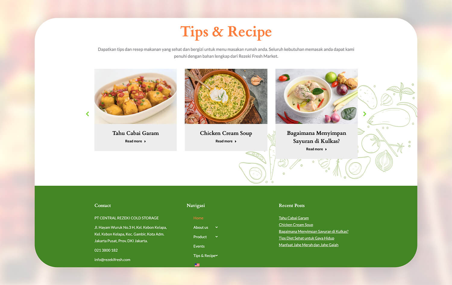 Portfolio advanstudio - Rezeki Fresh Market Company Profile Website