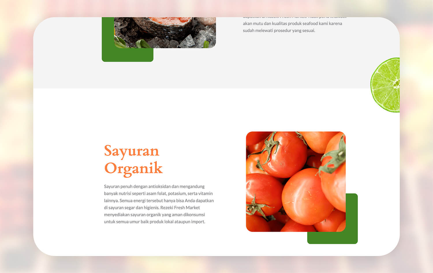 Portfolio advanstudio - Rezeki Fresh Market Company Profile Website