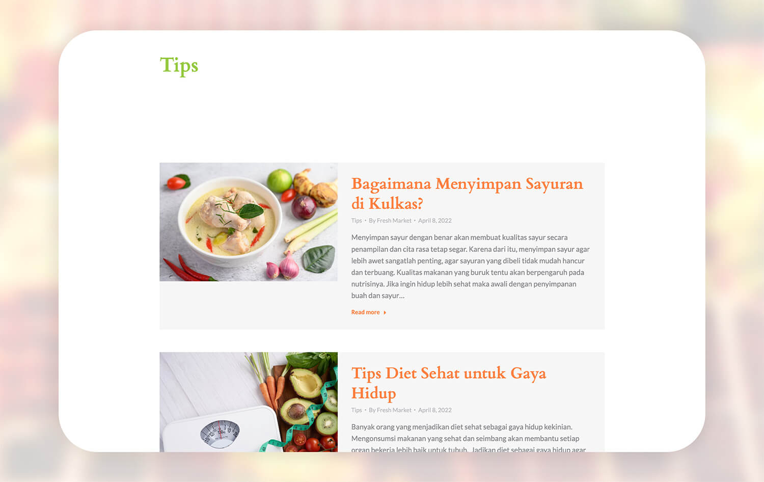 Portfolio advanstudio - Rezeki Fresh Market Company Profile Website