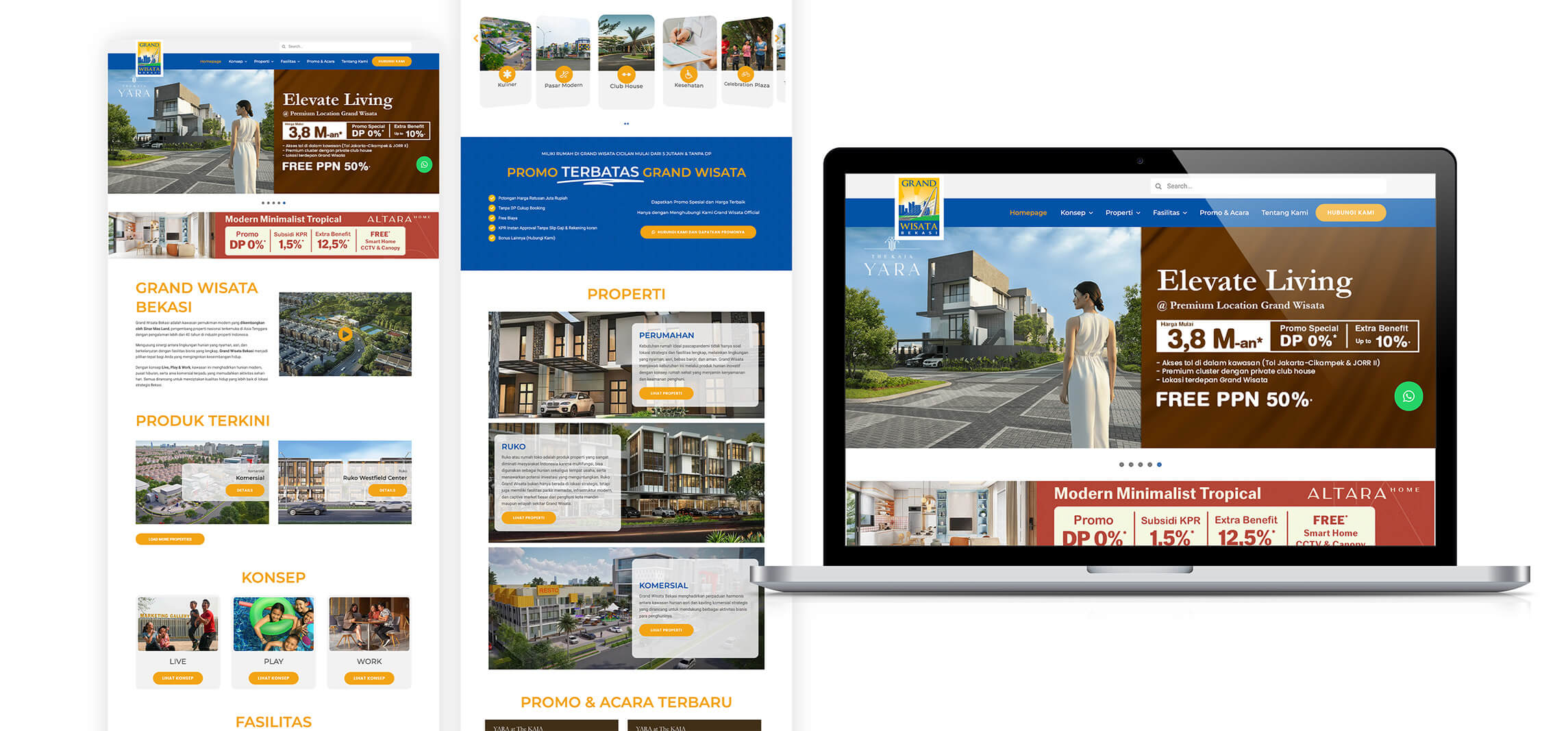 Portfolio Advanstudio - Grand Wisata Bekasi Property Sales | Profile & Catalog Website Development