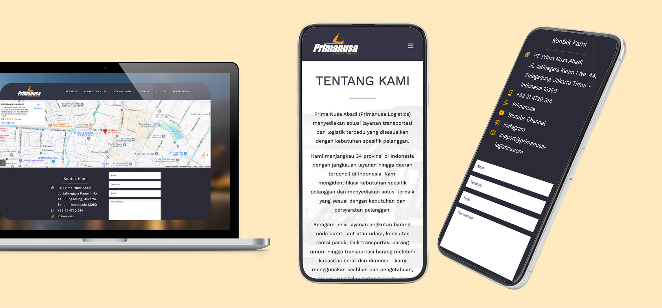 Portfolio Advanstudio - Primanusa Logistik Corporate Website
