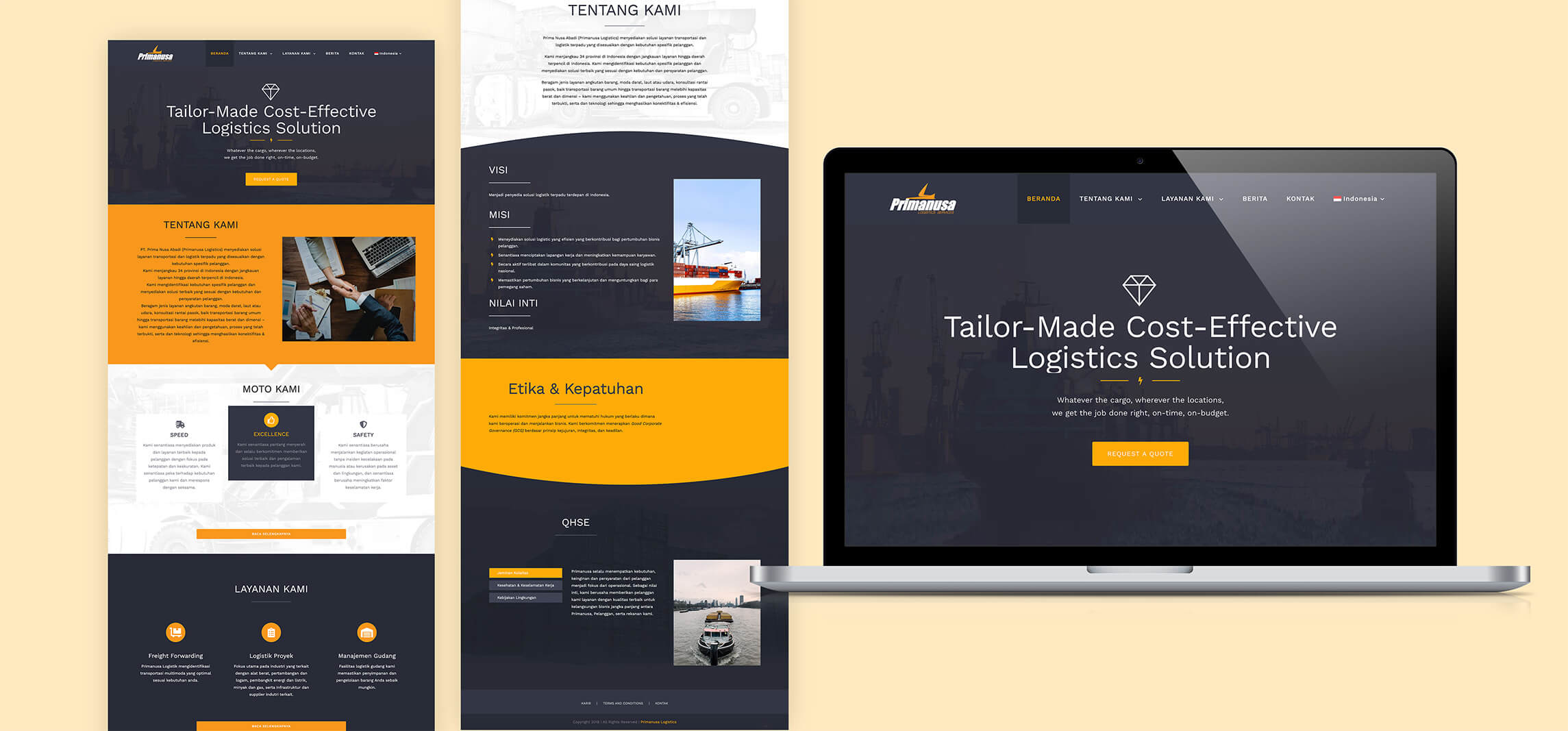Portfolio Advanstudio - Primanusa Logistik Corporate Website