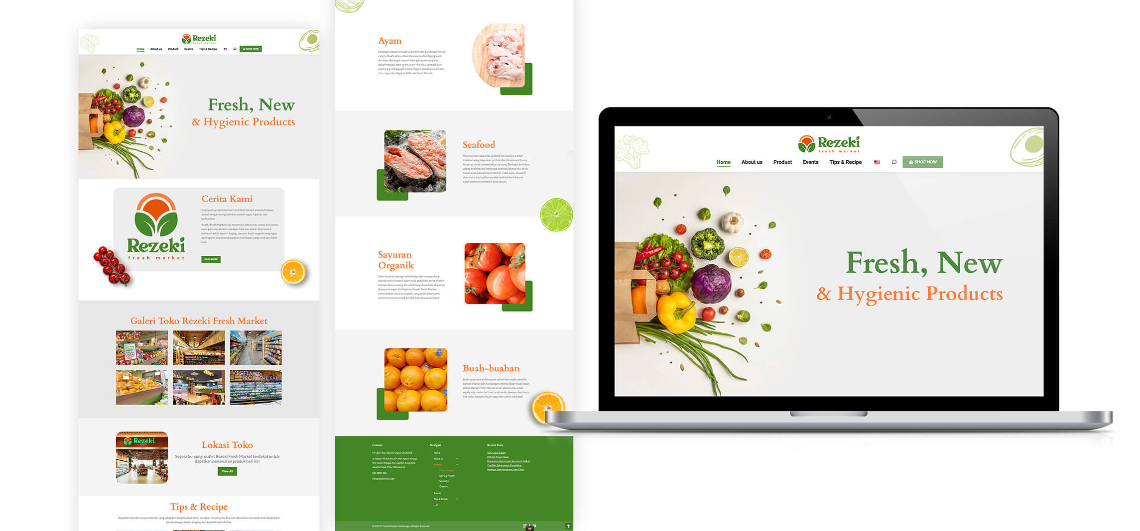 Portfolio advanstudio - Rezeki Fresh Market Company Profile Website